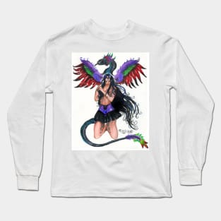 Girl with Dragon Long Sleeve T-Shirt